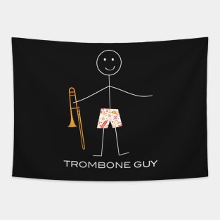 Funny Mens Trombone Guy Tapestry