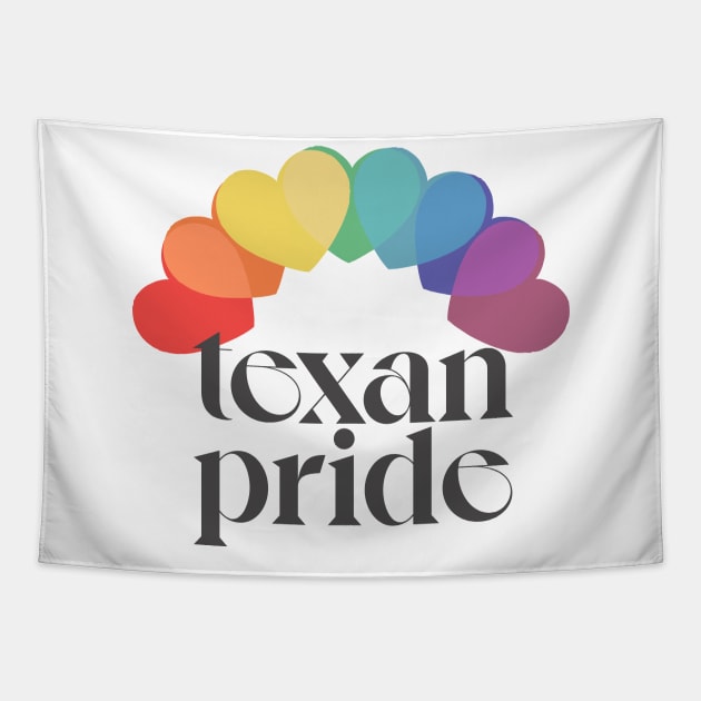 Texan Pride / Rainbow Hearts Aesthetic Design Tapestry by DankFutura