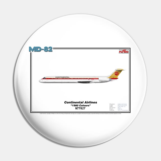 McDonnell Douglas MD-82 - Continental Airlines "1980s Colours" (Art Print) Pin by TheArtofFlying