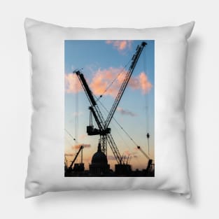 Cranes Over St Paul's Cathedral, London Pillow