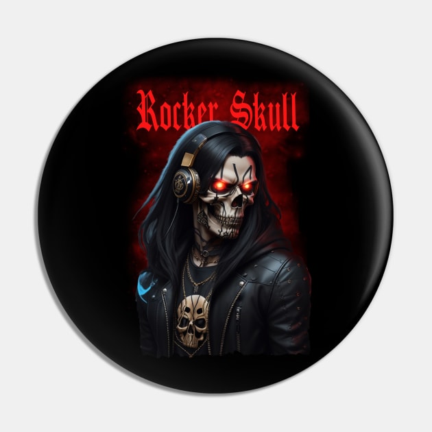 Rocker Skull Pin by w.d.roswell