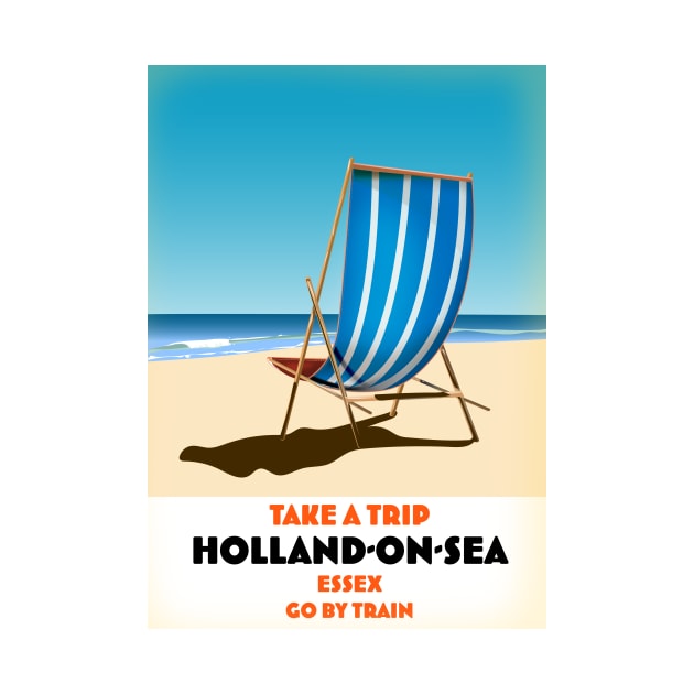 Holland-on-Sea vintage style travel poster art. by nickemporium1