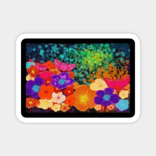 Floral art, Colorful life Magnet