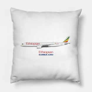 Illustration of Ethiopian Airbus A350 Pillow