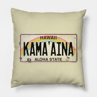 Vintage Hawaii License Plate KAMA'AINA Pillow