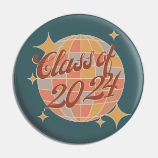 Class of 2024 seniors graduation retro vintage Pin