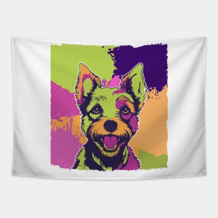 Enthusiastic dog Aesthetic terrier matching couple family cute Tapestry