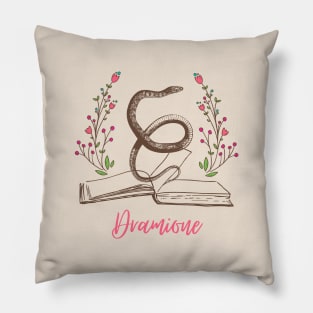 Dramione, snake, flowers and books Pillow