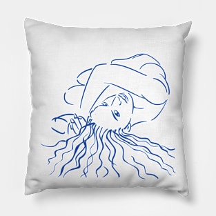 Woman lineart portrait Pillow