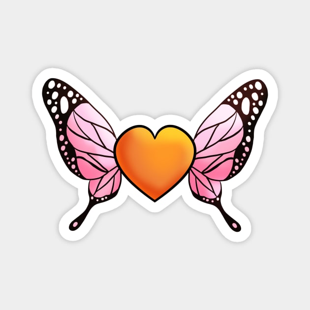 Butterfly Heart 2 Magnet by Elora0321