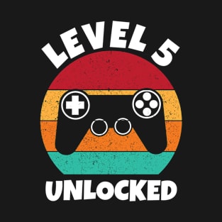 Level 5 Unlocked Video Game Birthday T-Shirt