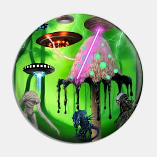 Alien Attack by Aaron Deans Pin