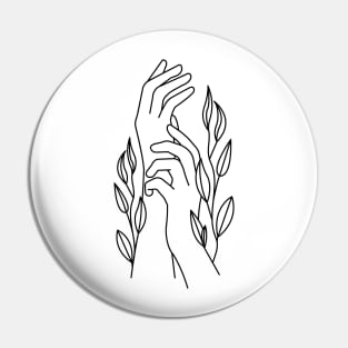 Hands holding leaves Pin