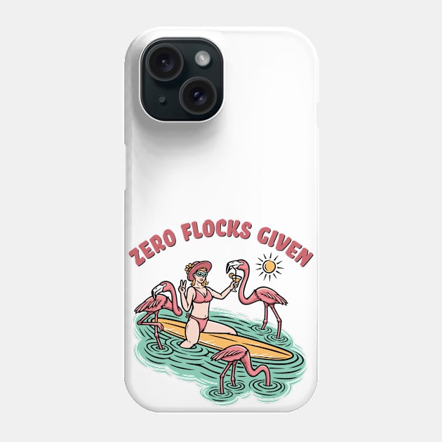 zero flocks given funny bikini babe flamingos Phone Case by CaptainHobbyist