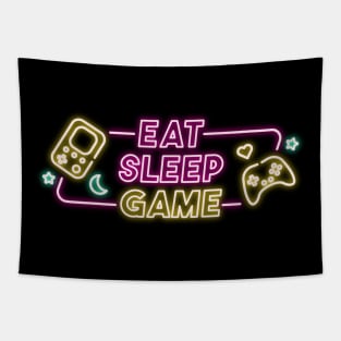 Cool neon gaming quote Tapestry