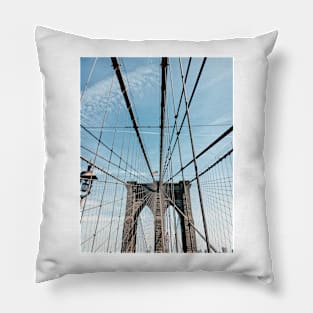 Brooklyn Bridge, New York City - Travel Photography Pillow