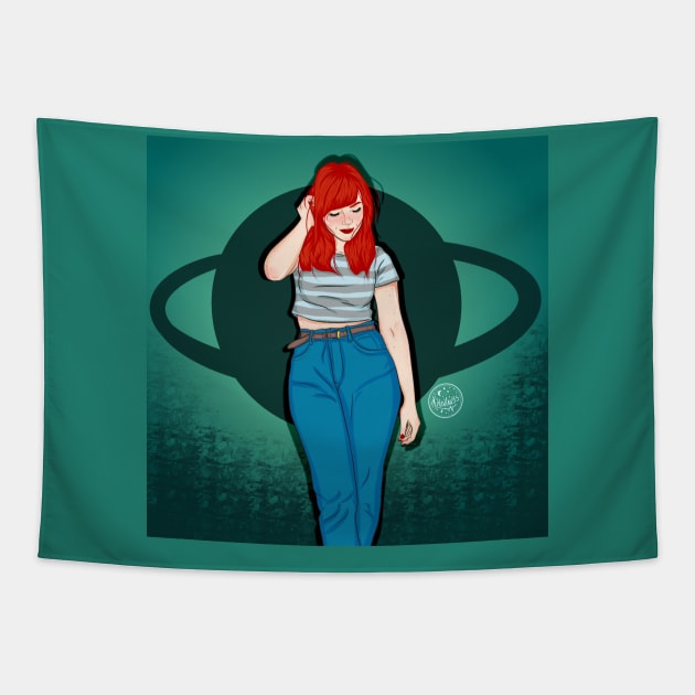 red hair girl Tapestry by kira4ka93