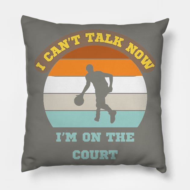 Vintage Basketball Lover Art Pillow by mieeewoArt