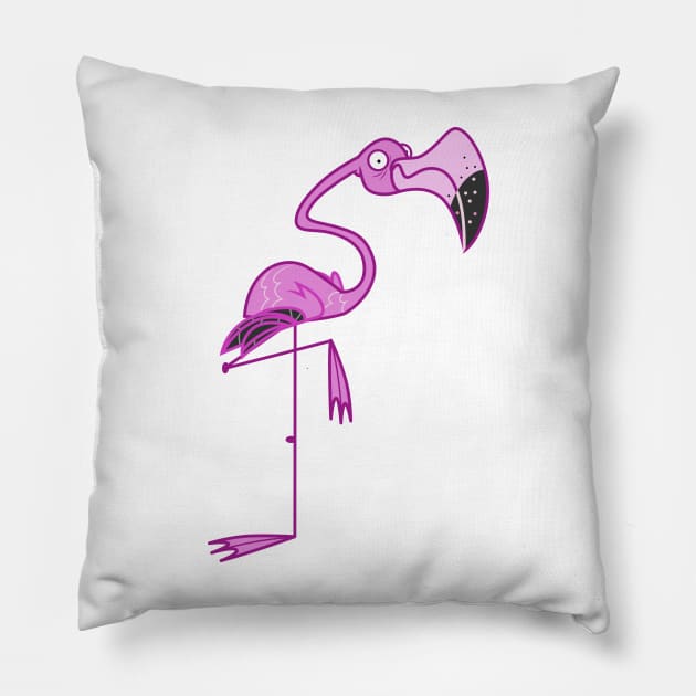 Flamingo 1 Pillow by CloudyGlow