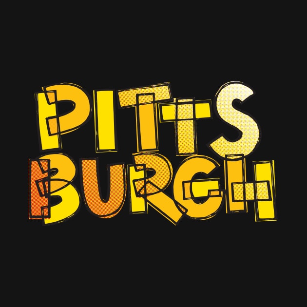 Pittsburgh Fan Black and Yellow Chunky Lettering by polliadesign