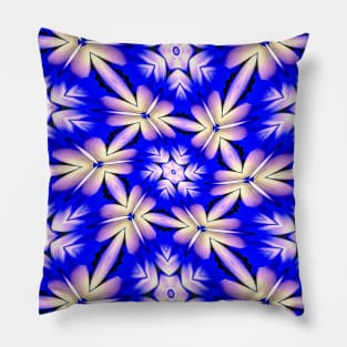 Blue and White Flower Pattern Pillow