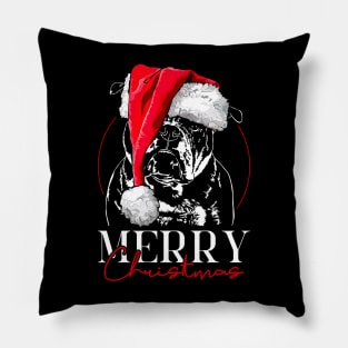 Santa Olde English Bulldog Merry Christmas dog Pillow