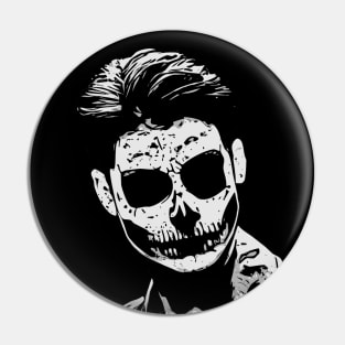 Demon boy spooky Halloween design Pin