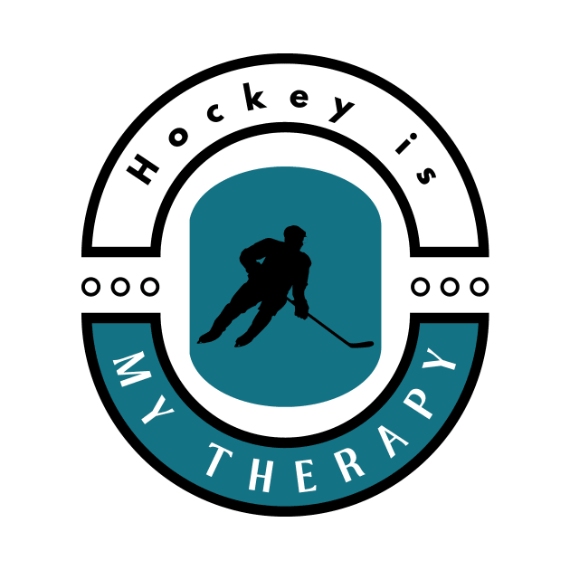 Hockey is my therapy funny motivational design by Digital Mag Store