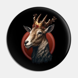 Goat King With Crown Pin