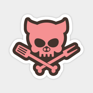Crazy Guys Grill Jolly Roger - Pink Magnet