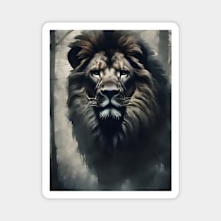 Lion in the Foggy Forest Magnet