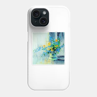 A bouquet of blue and yellow flowers Phone Case