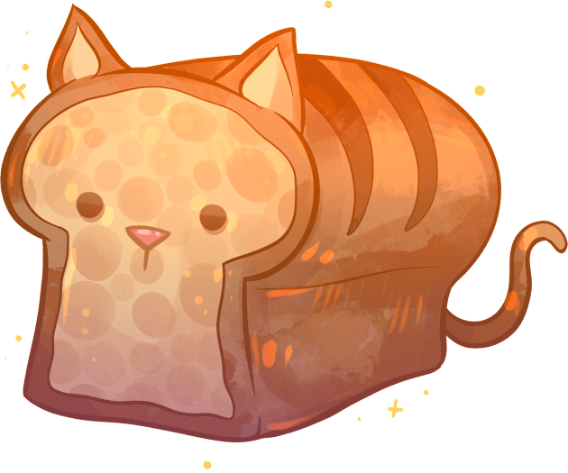 Cat Bread Loaf Kids T-Shirt by Claire Lin