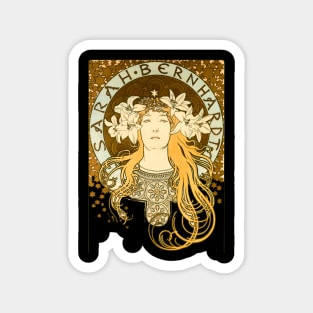 Alphonse Mucha Art Nouveau woman design Magnet