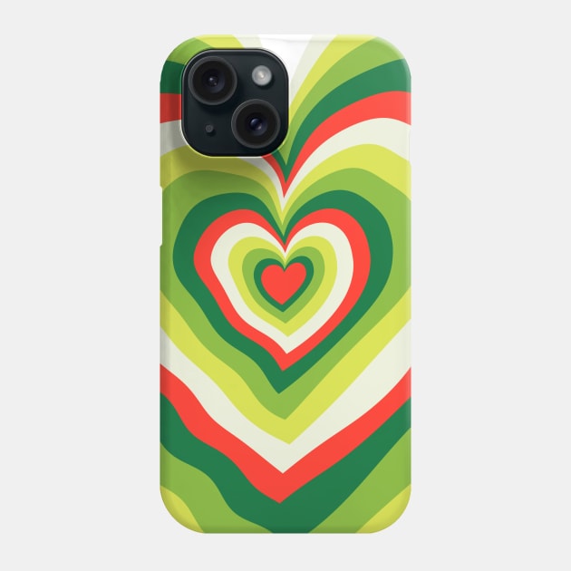 Abstract of Christmas Colored Heart Pattern Phone Case by Peaceful Space AS