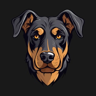 Beauceron Face Cute Cartoon Puppy Dog Lover T-Shirt