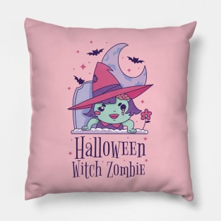 Cute zombie witch child Pillow