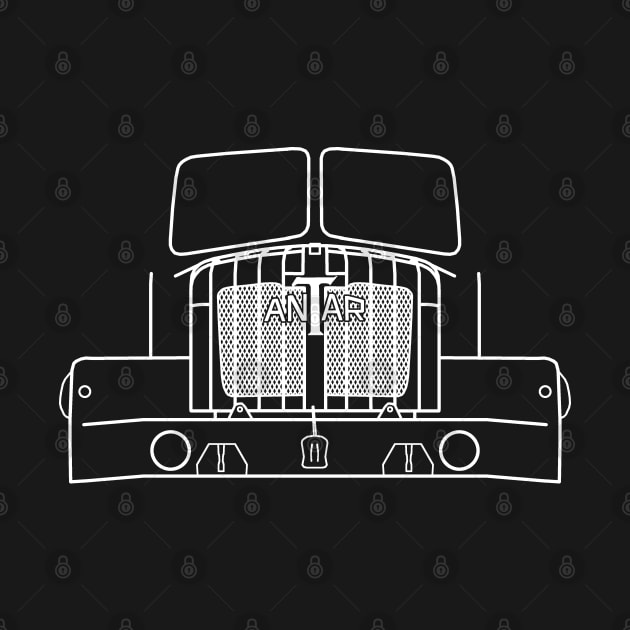 Thornycroft Mighty Antar classic heavy truck outline graphic (white) by soitwouldseem