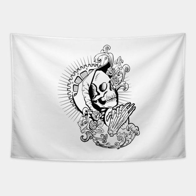 Santa De Muerte Tapestry by grosvenordesign