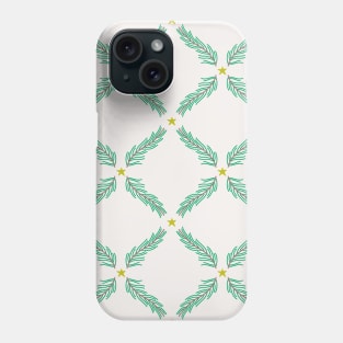 Pattern with fir branches and stars Phone Case