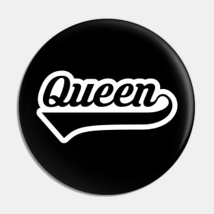 Queen Black and White (Outlined In White With Tail) Pin