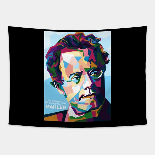 Abstract Popart Gustav Mahler in WPAP Tapestry by smd90