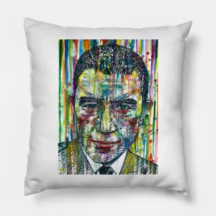 YUKIO MISHIMA watercolor and ink portrait.2 Pillow