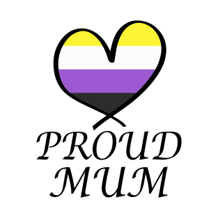 Proud Mum LGBT Gay Pride Month Nonbinary Flag T-Shirt