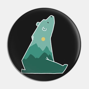 Cute Mountain Bear looking up Pin