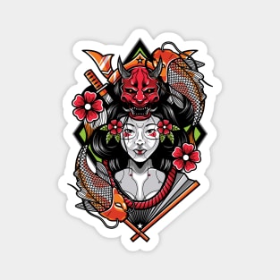 Koi and Geisha Magnet