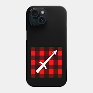 Sagittarius Zodiac Horoscope Buffalo Plaid Square Monogram Phone Case