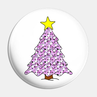 Christmas tree with purple flowers Pin