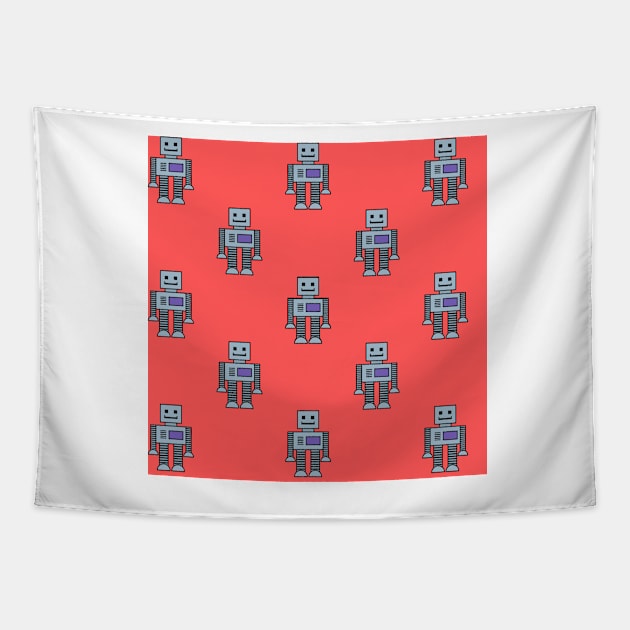 Robots - Red Tapestry by IslandofdeDolls