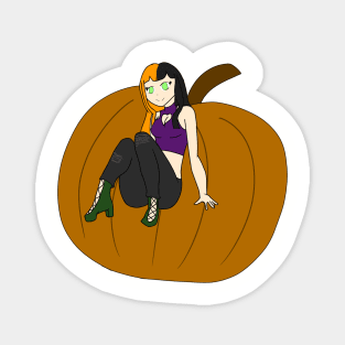 Halloween Pumpkin Witch Magnet